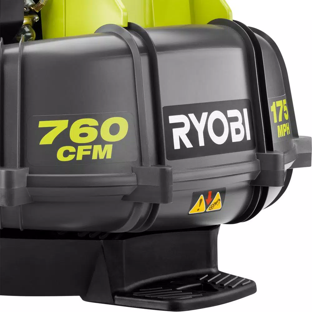 RYOBI 38cc Gas Backpack Leaf Blower, 760 CFM, 175 MPH, 2-Cycle