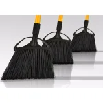 Alpine Industries 10 in. Black Outdoor Angle Broom with Fiberglass Handle, 3-Pack thumbnail 2
