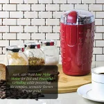 Ovente 2.5 oz. Electric Coffee Grinder, 150W Stainless Steel Blades, Maroon thumbnail 10