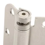 Global Door Controls 3.5 in. x 3.5 in. Satin Nickel Steel Spring Hinge, 5/8 in. Radius (Set of 2) thumbnail 3