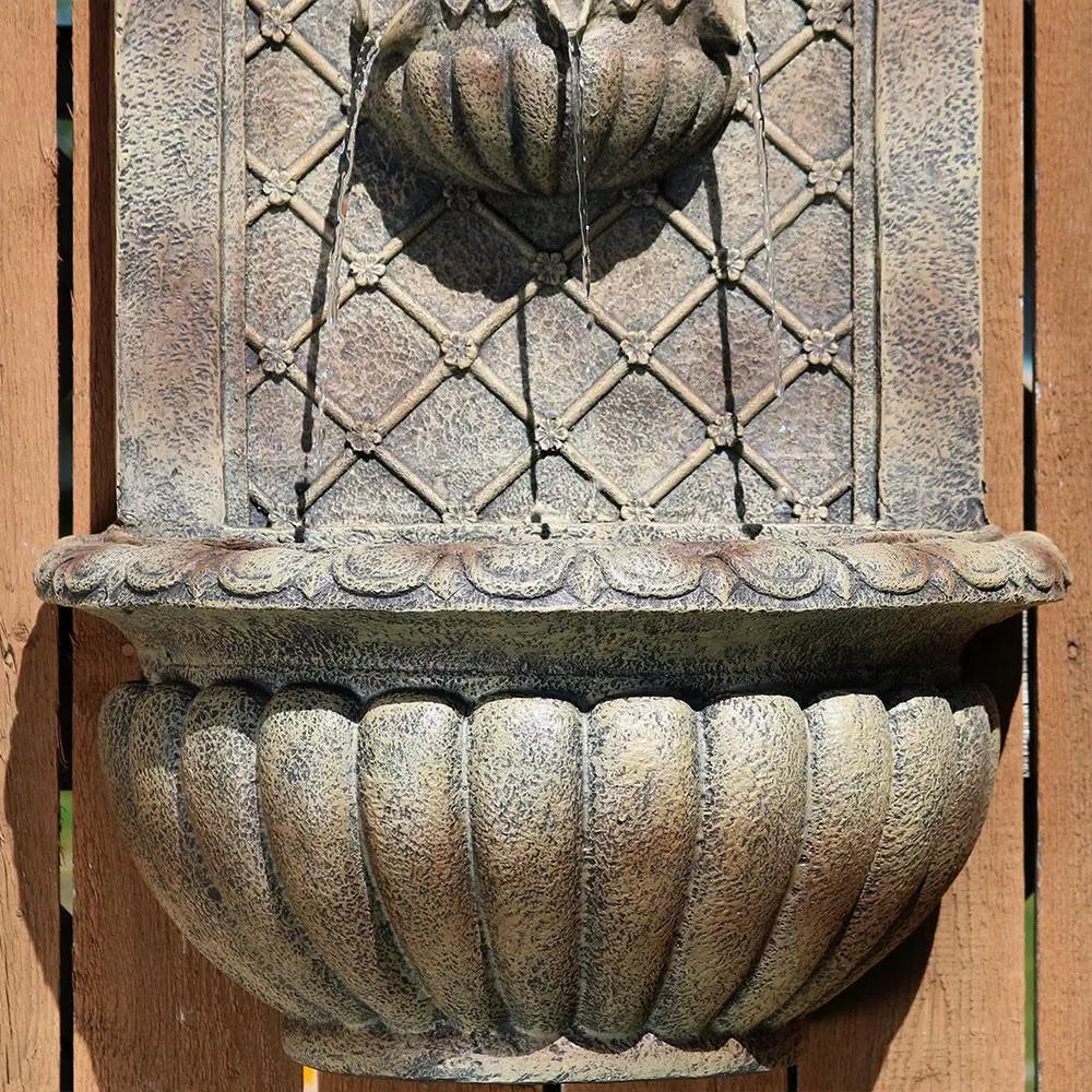 Sunnydaze Decor Venetian Florentine Stone Outdoor Wall Water Fountain