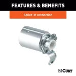 CURT 7-Way Round RV Blade Connector Plug, Trailer Side, Diecast Metal thumbnail 2