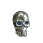 Northlight 14 in. LED Silver Metallic Day of the Dead Skull Lighted Decoration thumbnail 1