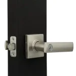 Kwikset Vedani Satin Nickel Square Exterior Entry Door Lever with SmartKey Security thumbnail 2