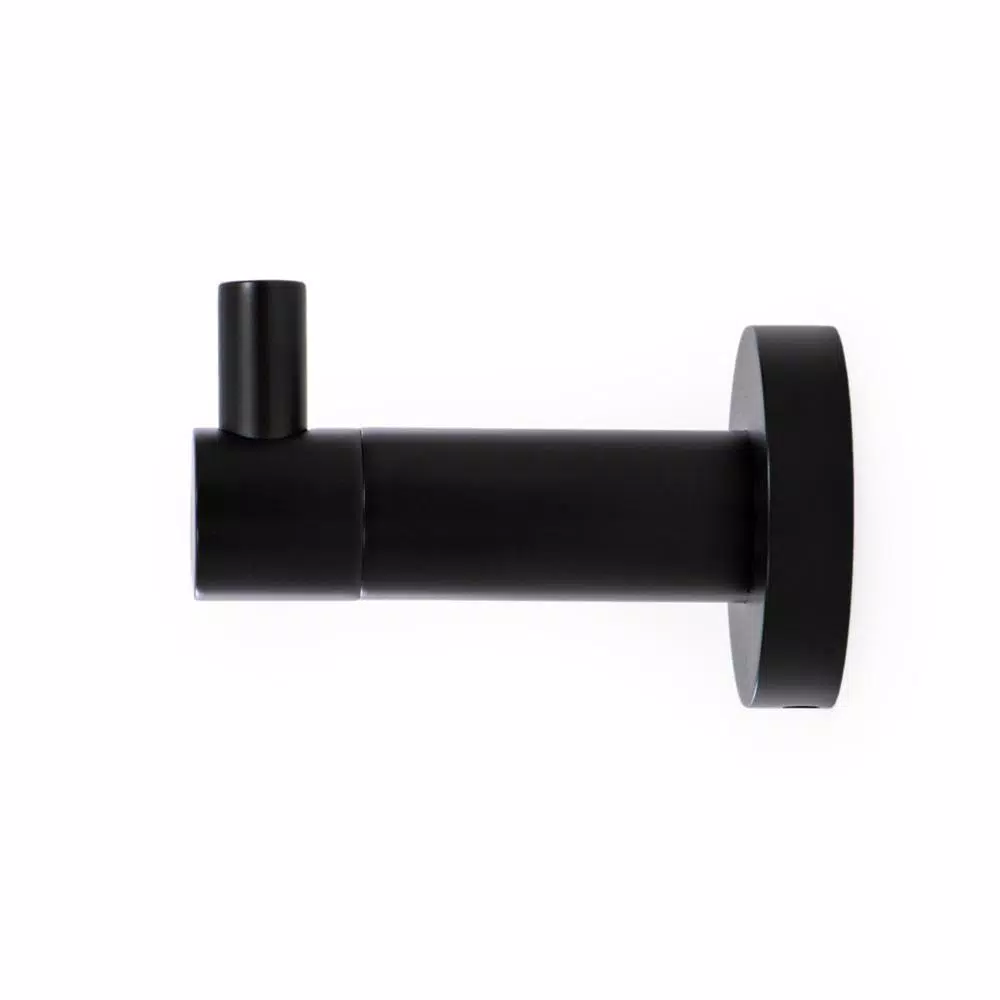 Italia Florence Wall Mounted Robe Hook - Matte Black Solid Brass