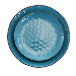 Elama Sea Glass 16-Piece Turquoise Stoneware Dinnerware Set, Service for 4 thumbnail 5