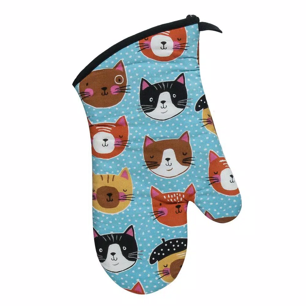 Kay Dee Crazy Cat Cotton Multi Kitchen Textile Set - 4 Piece Set