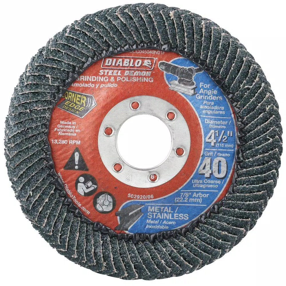 Diablo Steel Demon 4-1/2 in. 40-Grit Type 29 Conical Flap Disc for Grinding and Polishing