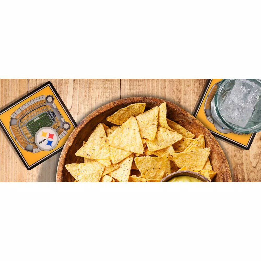 YouTheFan NFL Pittsburgh Steelers StadiumViews 3D Acrylic Drink Coasters, 2-Pack