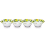 Q Squared Limonata 4-Piece Yellow Melamine Dip Bowl Set, Shatterproof Serving Bowls thumbnail 1