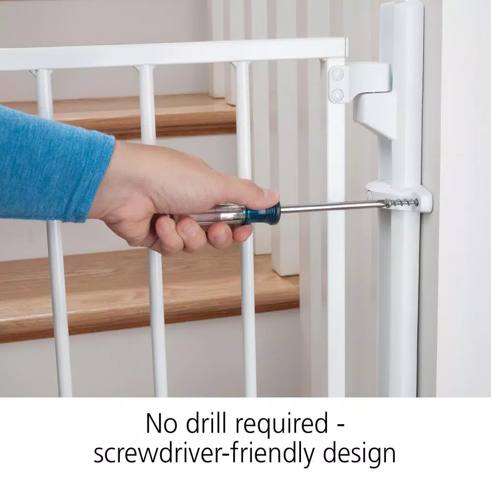 Safety 1st Ready to Install 28 in. Hardware Mounted Child Safety Gate, White