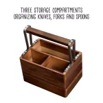 Honey-Can-Do Acacia Wood and MDF Kitchen Utensil Holder with Gunmetal Steel Accents thumbnail 5