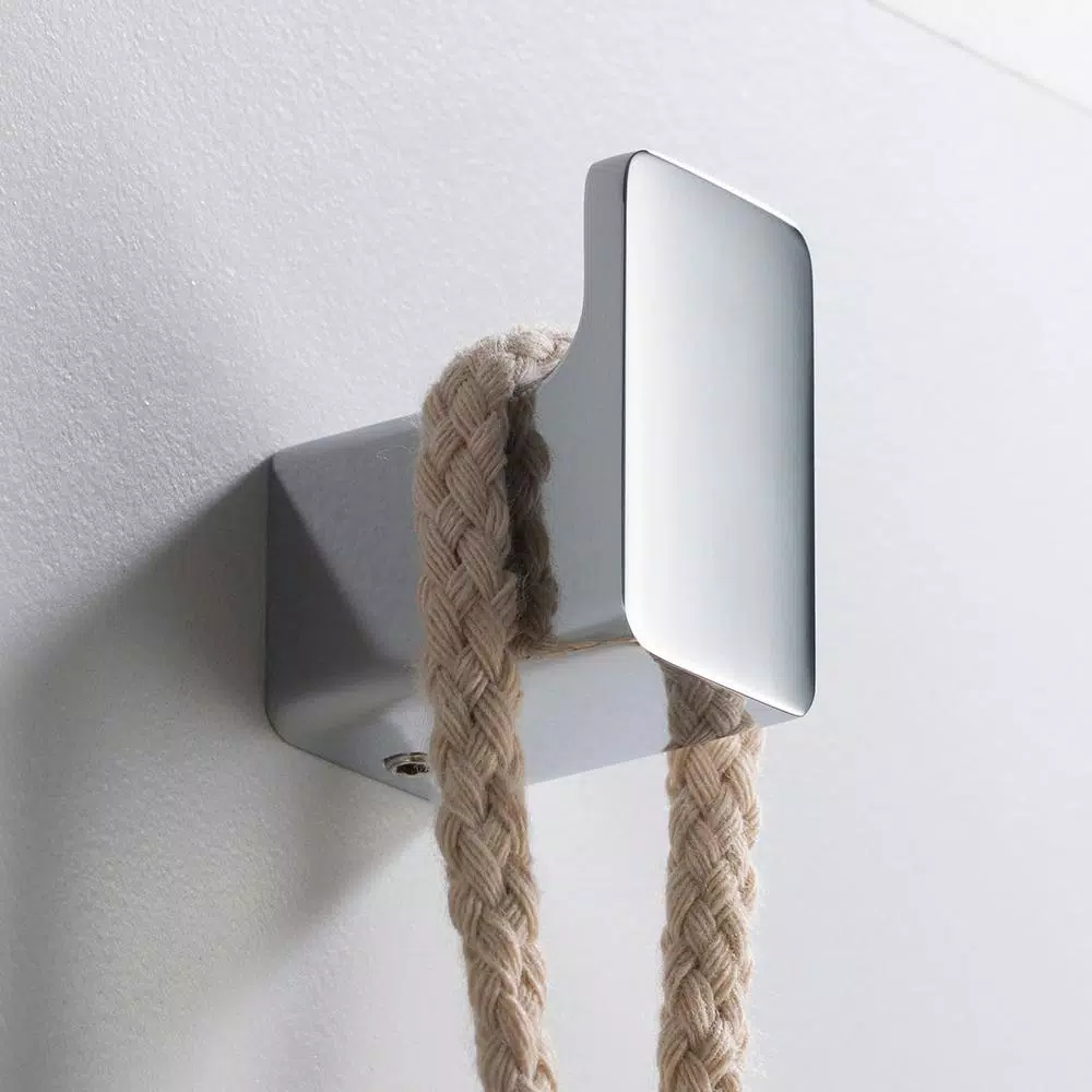 KRAUS Stelios Chrome Bathroom Robe and Towel Hook, Solid Brass