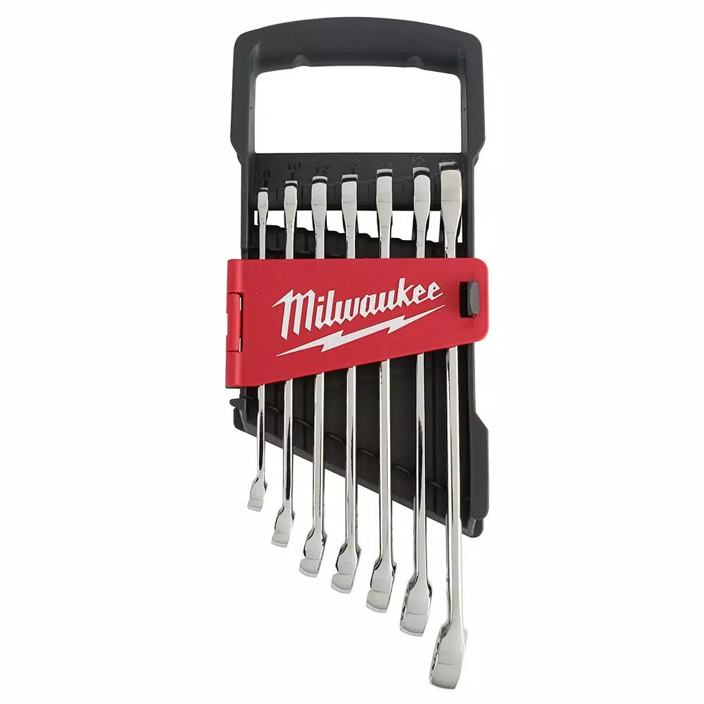 Milwaukee 7-Piece Metric Combination Wrench Set with MAX BITE Open-End Grip