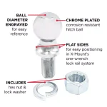 TowSmart 1-7/8 in. Chrome Hitch Ball with Wrench Flats thumbnail 4