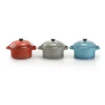 Crock-Pot Pembury 3-Piece Ceramic Casserole Dish Set with Lids, 9.6 oz, Assorted Colors thumbnail 1
