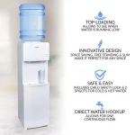 Igloo Top Loading Water Dispenser with Hot and Cold Water, White thumbnail 3
