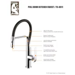 Water Creation Single-Handle Pull-Down Kitchen Faucet, Triple Plated Chrome thumbnail 3