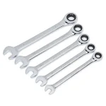 Husky 5-Piece SAE Ratcheting Combination Wrench Set thumbnail 1