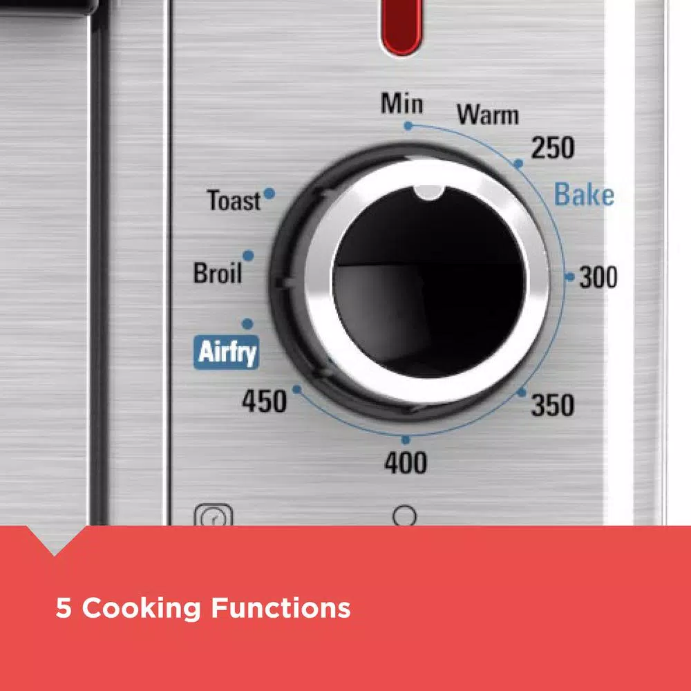 BLACK+DECKER Crisp 'N Bake 1500W Air Fryer Toaster Oven, 6-Slice Stainless Steel