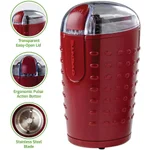 Ovente 2.5 oz. Electric Coffee Grinder, 150W Stainless Steel Blades, Maroon thumbnail 2