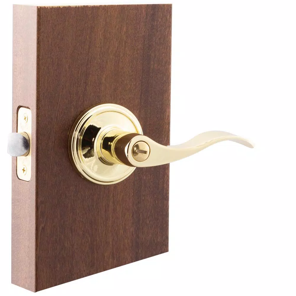 Copper Creek Colonial Waverlie Polished Brass Privacy Lever for Bedroom and Bathroom