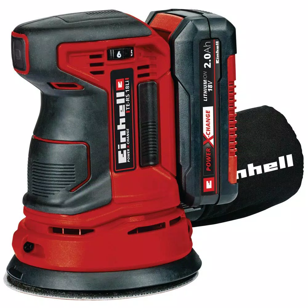 Einhell PXC 18V Cordless 5 in. Random Orbital Sander Kit with 2.0 Ah Battery and Fast Charger