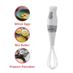 Brentwood Appliances 2-Speed White Handheld Immersion Mixer and Food Processor with Balloon Whisk thumbnail 5