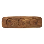 Villeroy & Boch Artesano Acacia Wood Serving Tray, Elliptical Divided Serving Dish thumbnail 1