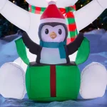 Home Accents Holiday 4 ft. Airblown Inflatables Christmas Polar Bear and Penguin Scene with LED Lights thumbnail 5