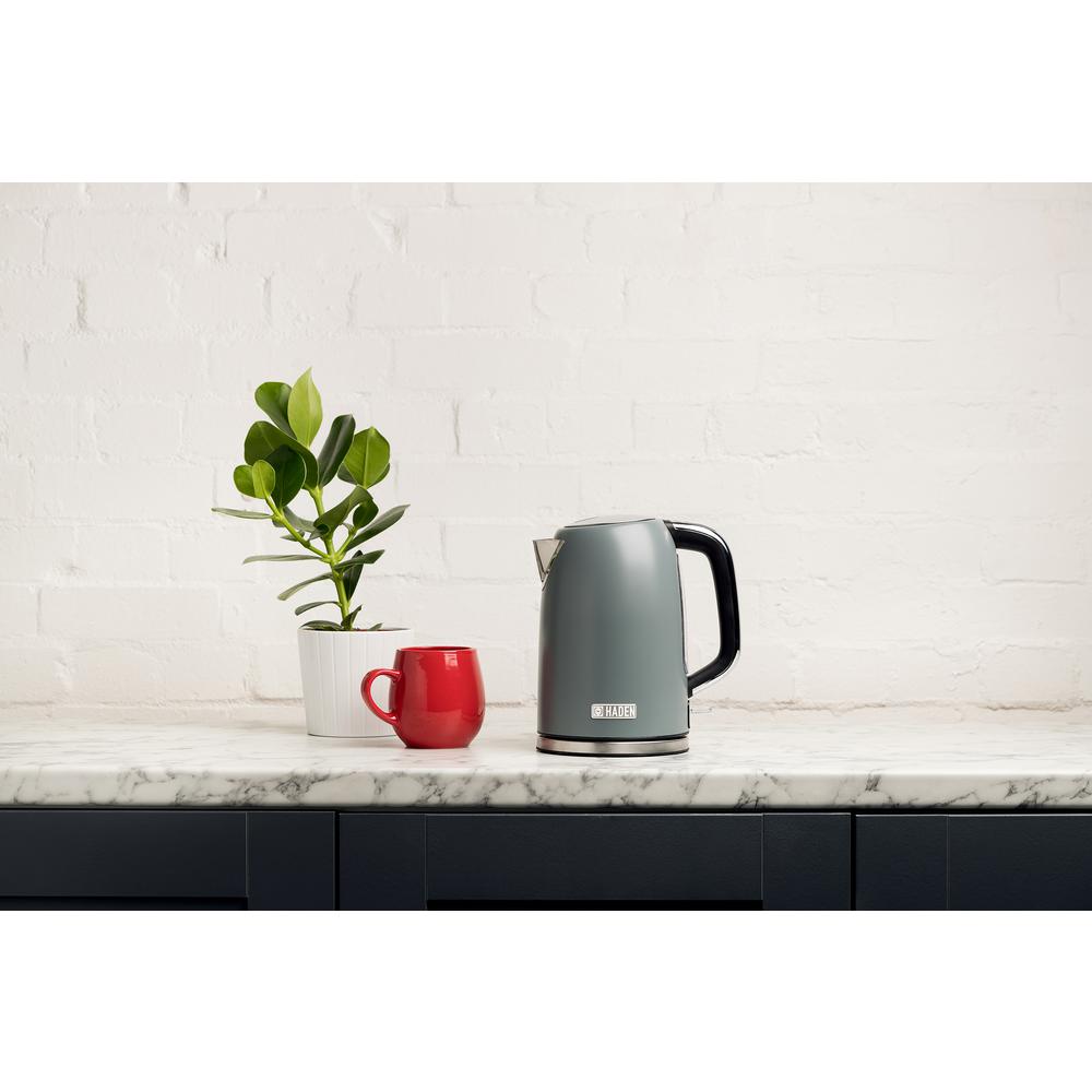 Haden Perth 1.7L Electric Kettle, 7-Cup Stainless Steel with Auto Shut-Off and Boil-Dry Protection, Grey