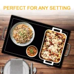 MegaChef Electric Warming Tray, Black Rectangular Food Warmer with Adjustable Temperature Control thumbnail 6