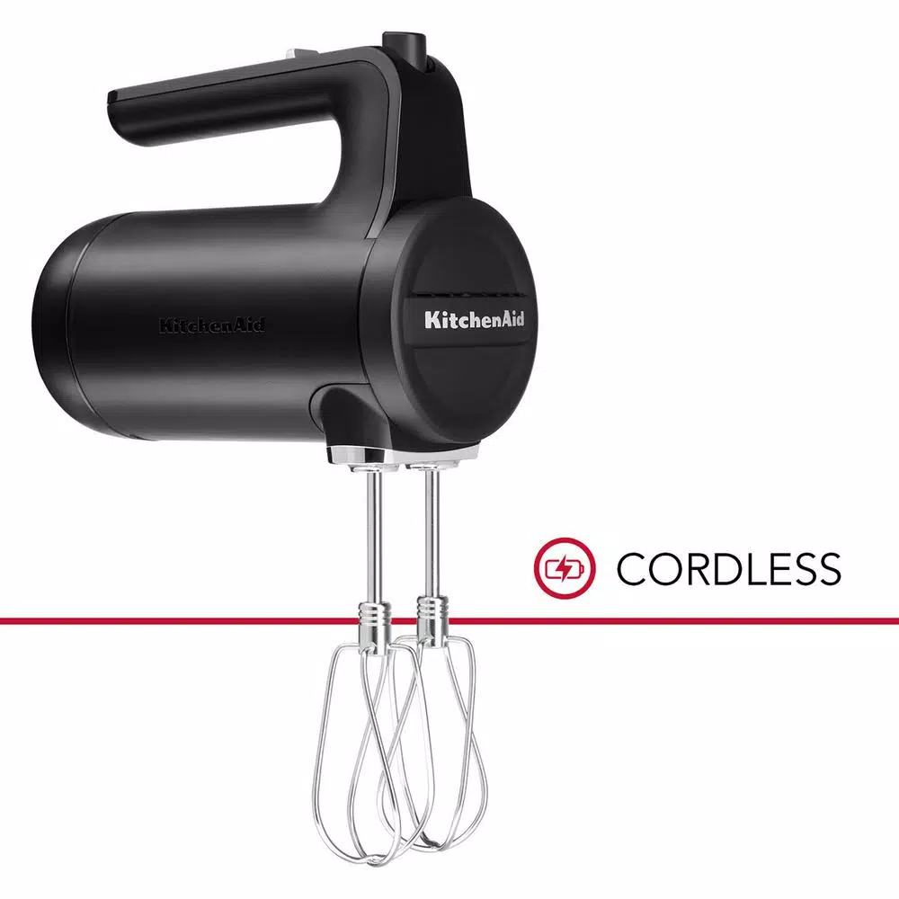 KitchenAid Cordless 7-Speed Hand Mixer, Black Matte