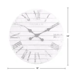 FirsTime 18 in. Shiplap White Wall Clock with Roman Numerals thumbnail 4