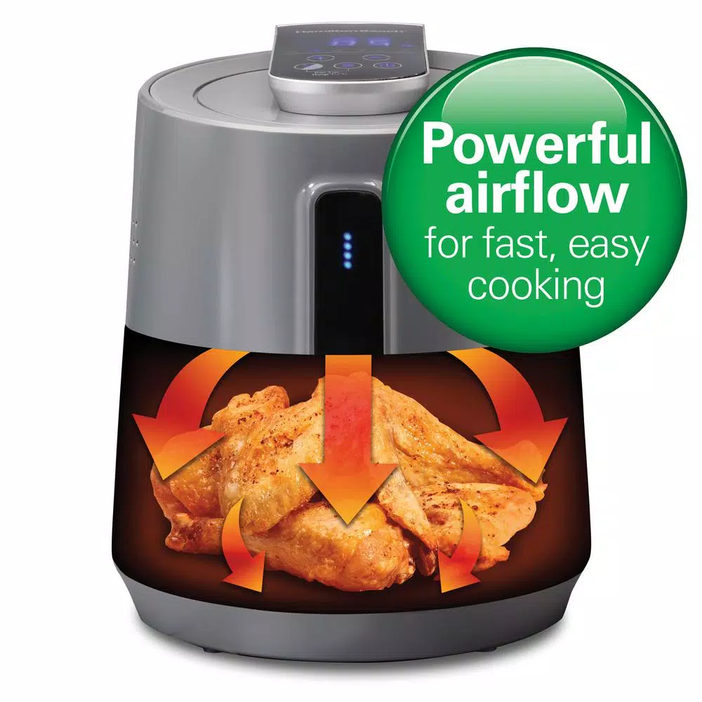 Hamilton Beach 2.5 L Digital Air Fryer, 1400W, 6 Preset Settings, Grey