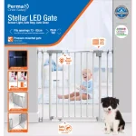 Perma Child Safety Stellar LED Baby Gate, 30 in. H Pressure Mounted Auto-Close Gate with Safe Step Bar thumbnail 3