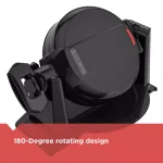BLACK+DECKER Rotating Belgian Waffle Maker, 2-Slice Nonstick Dual Cooking Plates, Black thumbnail 4