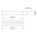 ALFI BRAND 25.88 in. Modern Wall Mount Towel Rack with Shelf, Polished Chrome thumbnail 2