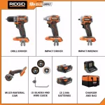 RIDGID 18V SubCompact Brushless Cordless 4-Tool Combo Kit with Impact Wrench and Multi-Material Saw thumbnail 2