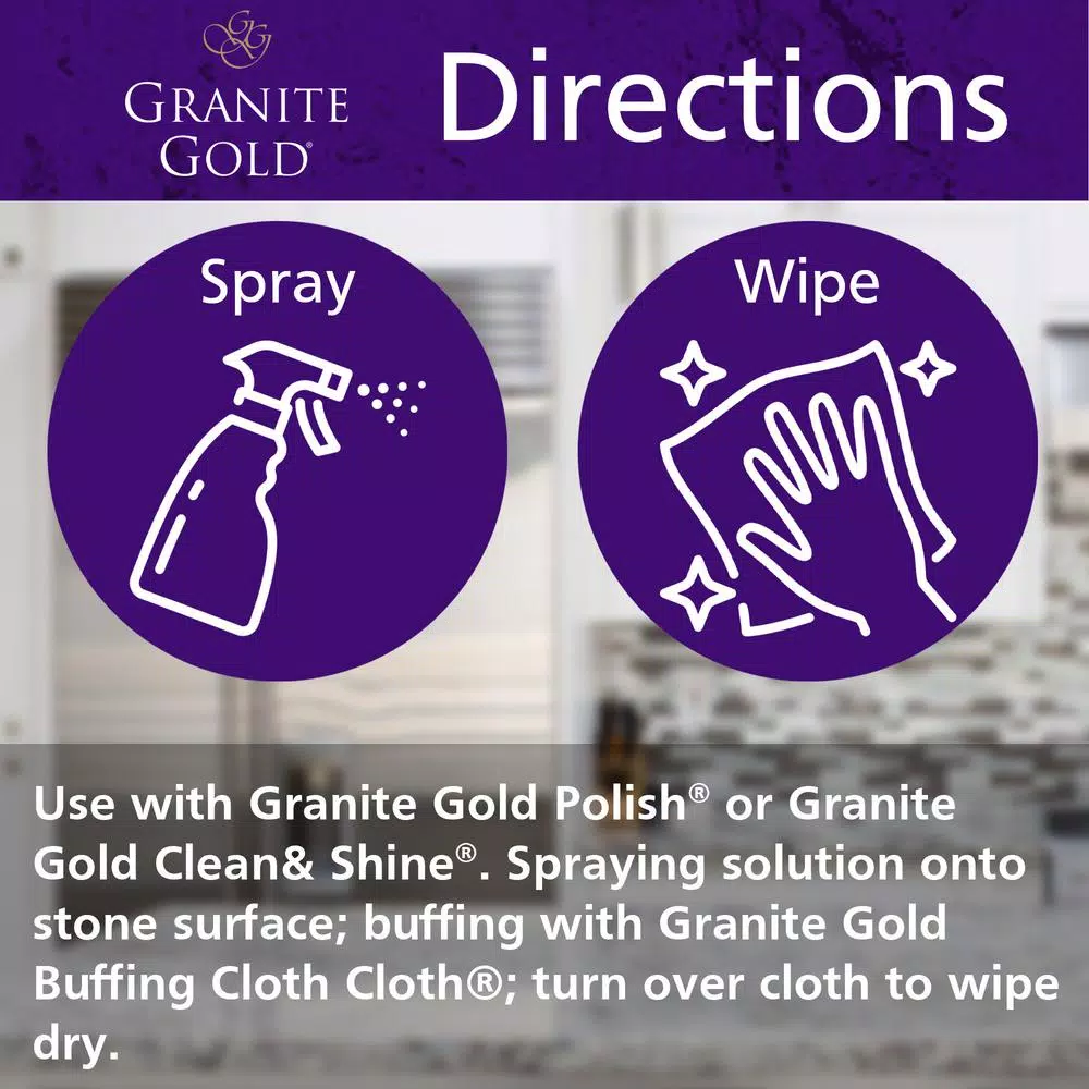 Granite Gold Polish Buffing Cloths, 12 x 12 in., Purple (3-Pack)