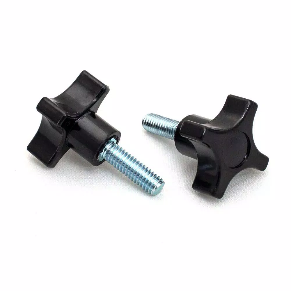 POWERTEC 5/16 in.-18 4-Point Stud Knob, Black (5-Pack)