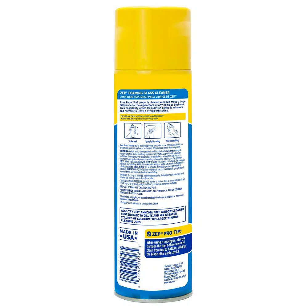 ZEP Foaming Glass Cleaner, Ammonia-Free, 19 oz.