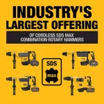 DEWALT FLEXVOLT 60V MAX Brushless 1-7/8 in. SDS MAX Rotary Hammer Kit with (2) 9.0 Ah Batteries & Hammer Drill thumbnail 6