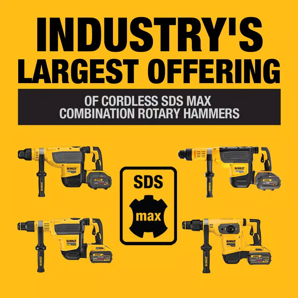 DEWALT FLEXVOLT 60V MAX Brushless 1-7/8 in. SDS MAX Rotary Hammer Kit with (2) 9.0 Ah Batteries & Hammer Drill