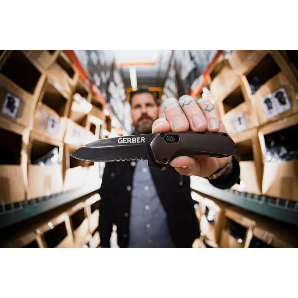 Gerber Highbrow Compact Assisted Opening Pocket Knife, 2.8 in. Drop Point Blade