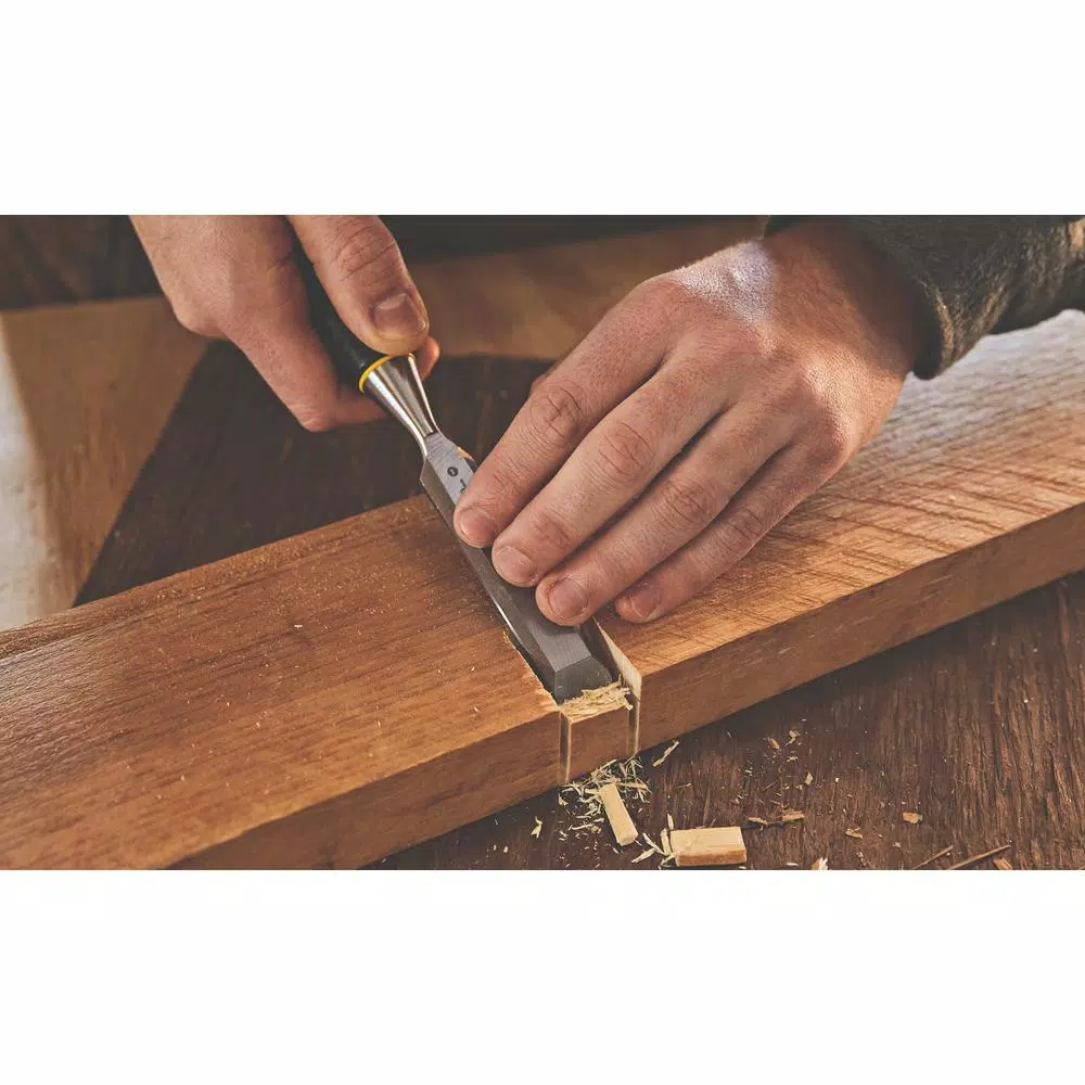 Stanley 3-Piece Wood Chisel Set, Carbon Steel Blades, 1/2 in., 3/4 in., and 1 in.