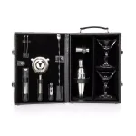 Picnic Time Manhattan Portable Cocktail Set with Leatherette Case and Martini Glasses thumbnail 3