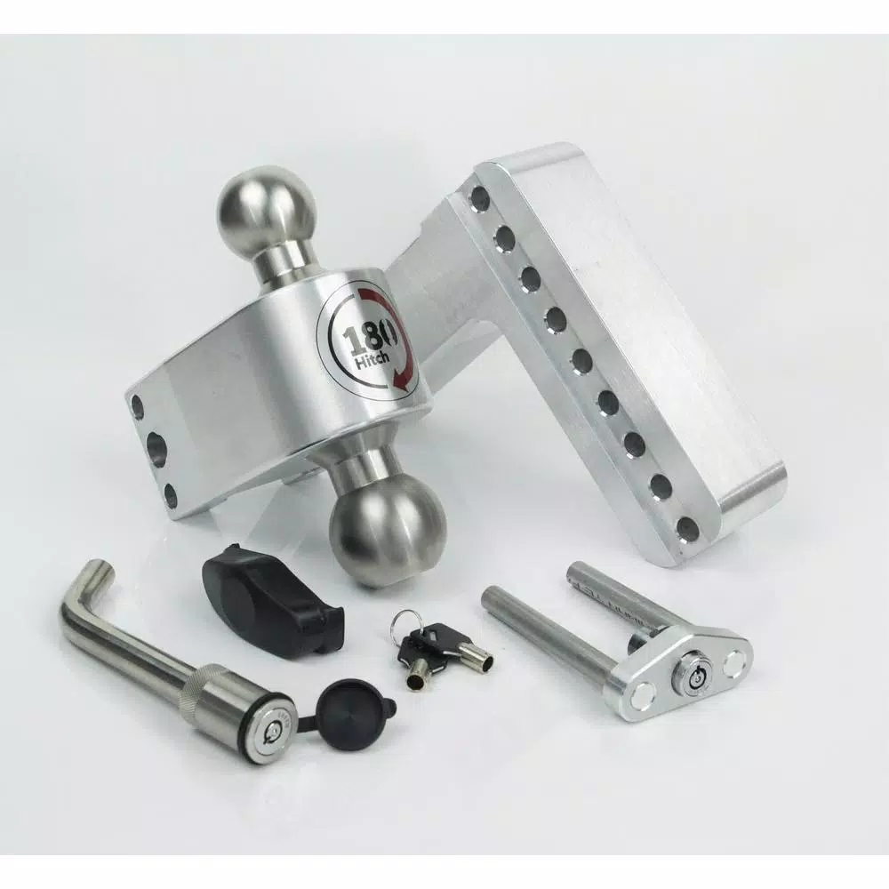 Weigh Safe 180-Hitch Adjustable Aluminum Ball Mount with Keyed Alike Receiver Pin