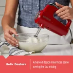 BLACK+DECKER Helix Performance Premium 5-Speed Hand Mixer, Red thumbnail 4