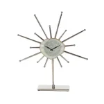 LITTON LANE Silver Agate Stone and Aluminum Star Sculpture Analog Quartz Clock thumbnail 2